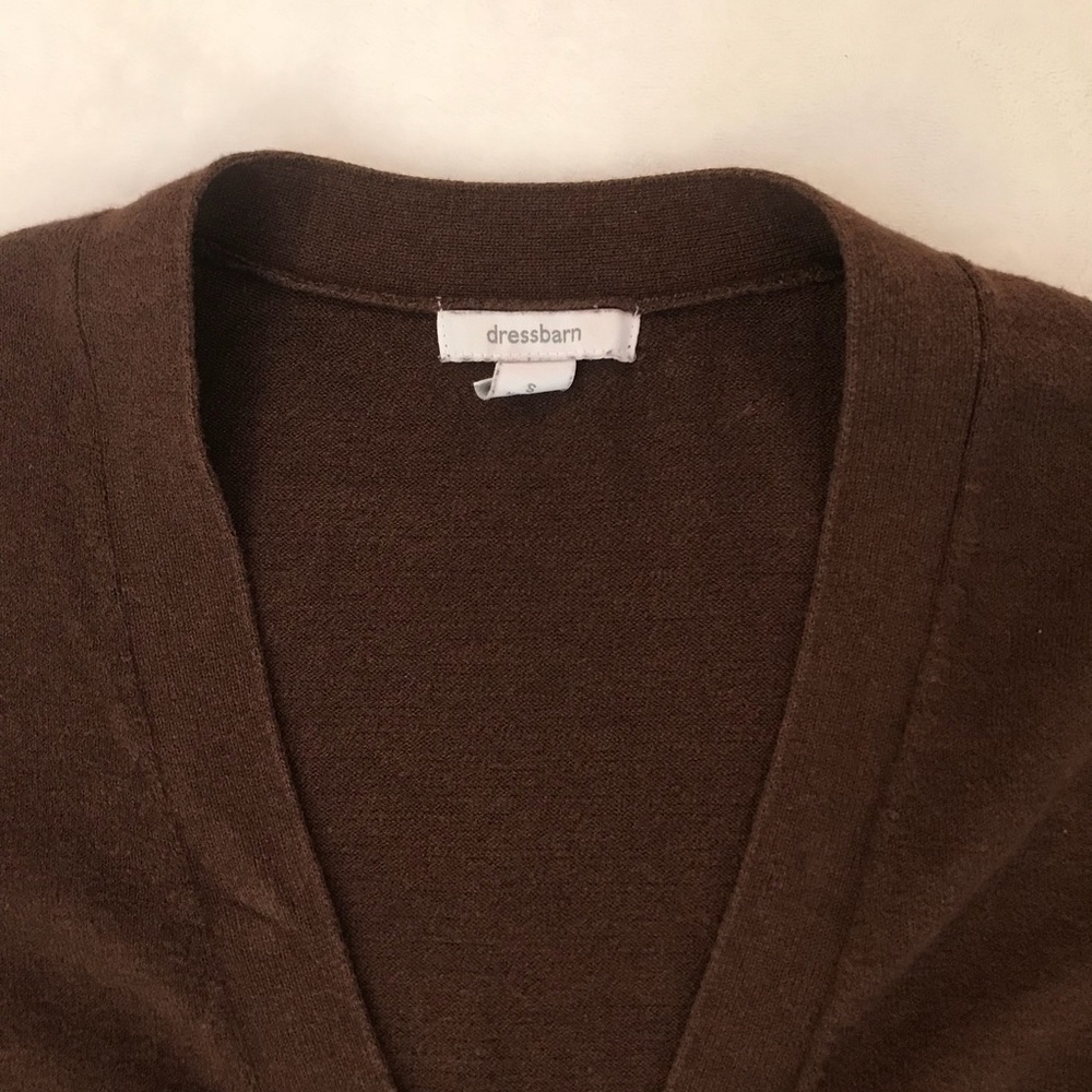 Dress Barn One Button Brown Cardigan Women’s Small - Picture 4 of 6